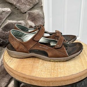 Women's Columbia AVO III Hiking Sport Walking Brown Leather Sandals US 8.5 EU 40